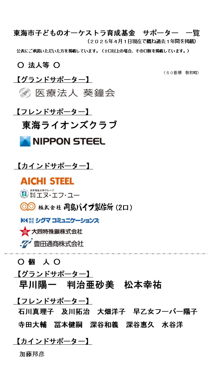 ☆サポーター一覧 (1)